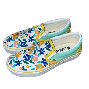 Women’s Vans Custom made Floral Slip Ons size 5